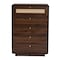Baxton Studio Jenibelle Classic Walnut Brown Wood 5-Drawer Chest with Rattan Drawer 242-13508-ZORO - alternate 9